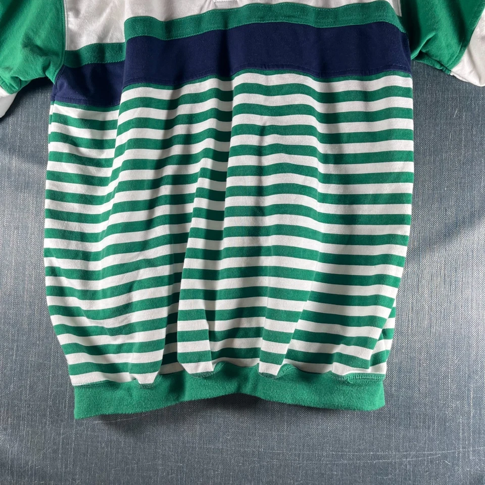 Camisa polo masculina listrada azul branca verde Players by Van Heusen tamanho XL vintage - Imagem 3 de 4