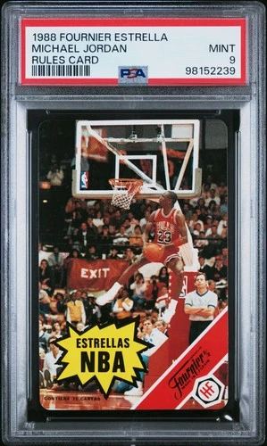 1988 FOURNIER ESTRELLAS RULES CARD MICHAEL JORDAN PSA 9