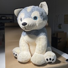 Siberian Husky - 31  Tall - XL Plush Large Dog Stuffed Animal Fair W/Collar 