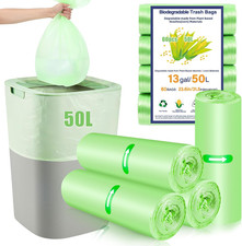 60 x 50 Litre Bin Lines, 13Gallon/50L large Garbage Bags Big Food Waste Bags fo