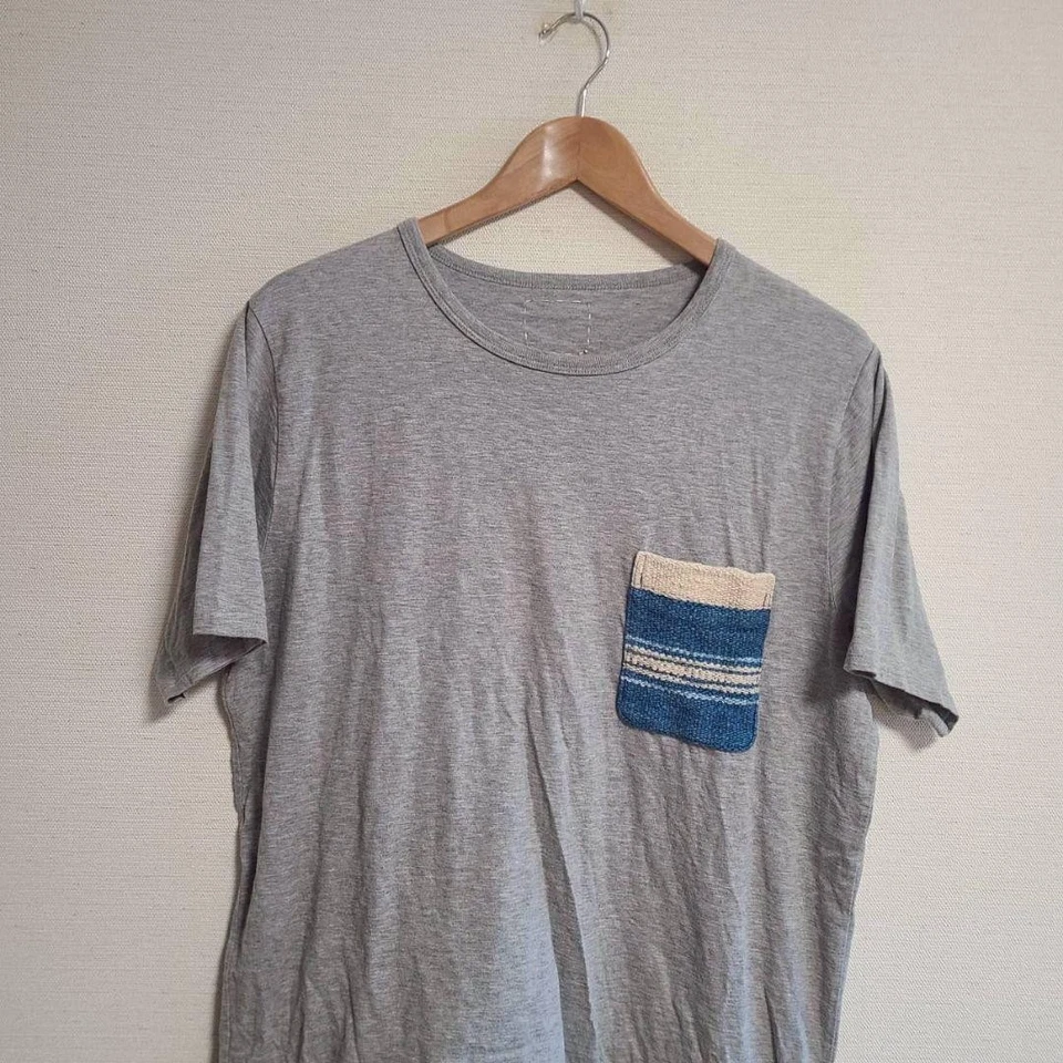 Camiseta VISVIM Manta Bolsillo Gris Algodón Talla L Para Hombre Japón Usada Foto 2 de 4
