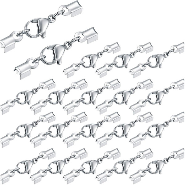 Edelstahl Karabiner Verschluss 20 Stueck Lederband Schmuckherstellung DIY-image