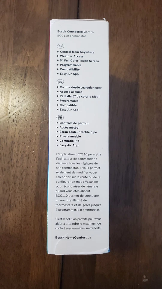 Bosch BCC110 WiFi Smart Thermostat 24VAC, Touchscreen (CWire Req.) - Image 2 of 4