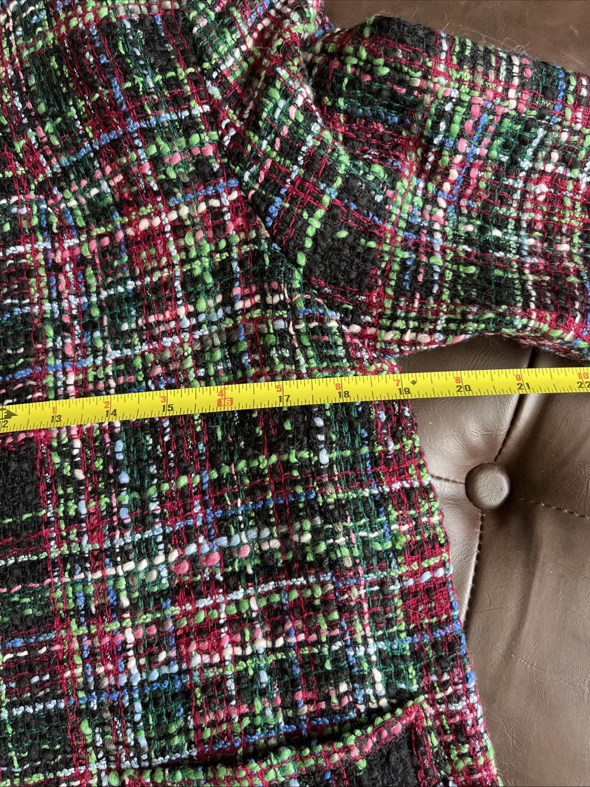 TALBOTS Blazer Jacket black/multicolor plaid twee… - image 10