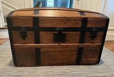 Antique Wood Trunk Dome Top