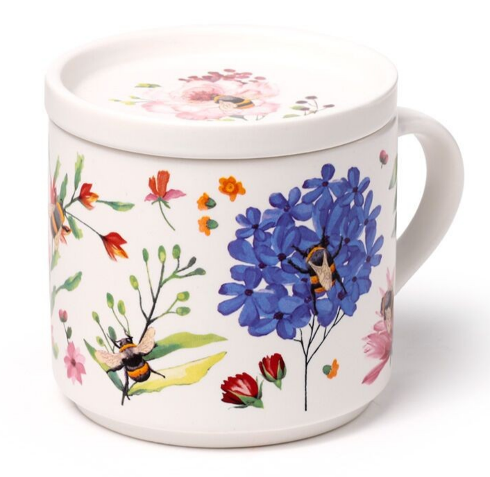 Nectar Meadows Porcelain Mug & Coaster Lid Set - 420ml - Brand New & Boxed