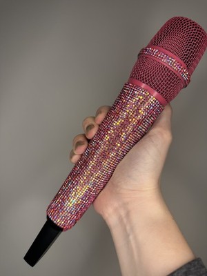 Hot Pink AB Rhinestone Wireless Professional Microphone + Receiver System G-MARK
