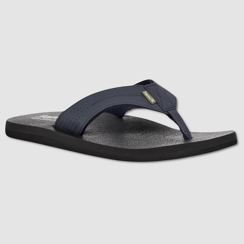 Mens Sanuk Beer Cozy Coaster Sandals / Flip-Flops - NWT 10 Navy Blue - #44536-C7