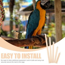 5 Pcs Wood Parrot Stand Bird Cage Perches Natural Wooden Perch Accessories