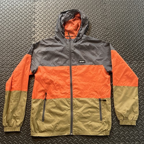 Rip Curl The Abyss Wind Breaker Jacket Men’s Size Large Gray Orange And Brown
