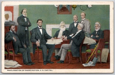 Abraham Lincoln Emancipation Proclamation US Capitol Postcard R-45532