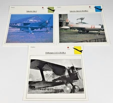 3 WWII Edito Service USSR Fighter Cards Yakovlev Yak-3 Yak-23 Flora I-15 Chaika