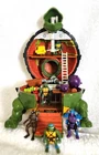 Vintage Teenage Mutant Ninja Turtles Leonardo's Sewer Lair Mini Play Set 1994