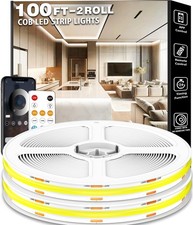 100FT COB Led Strip Lights, Uniform 6500K COB Rope Light,Bright Daylight Whit...