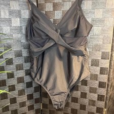 Cupshe Womens Black Criss Cross Front One Piece Swimsuit Mesh Detail Size M NWT
