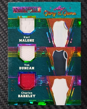 2025 Leaf GOTG Karl Malone / Tim Duncan / Barkley Game Used 12/15 Jersey HOF T17