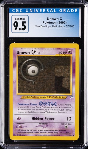 Unown [C] (Unlimited) graded CGC 9.5 for sale on eBay