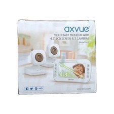 Axvue Video Baby Monitor 4.3" LCD Screen 2 Cameras, 2-Way Audio, Rechargeable