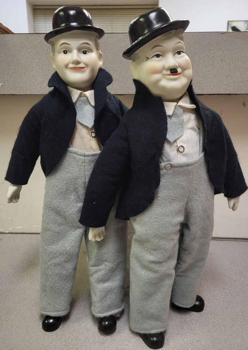 Poupées Laurel & Hardy en porcelaine de collection américaine