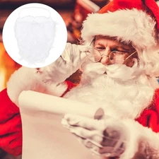 4 Pcs Fake Mustache Santa Christmas Party Facial Hair White Beard