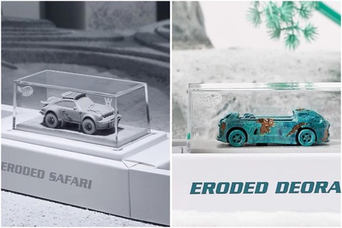 Hot Wheels x Daniel Arsham Eroded Porsche Safari & Deora II HPJ31 & HPJ34 MATTEL