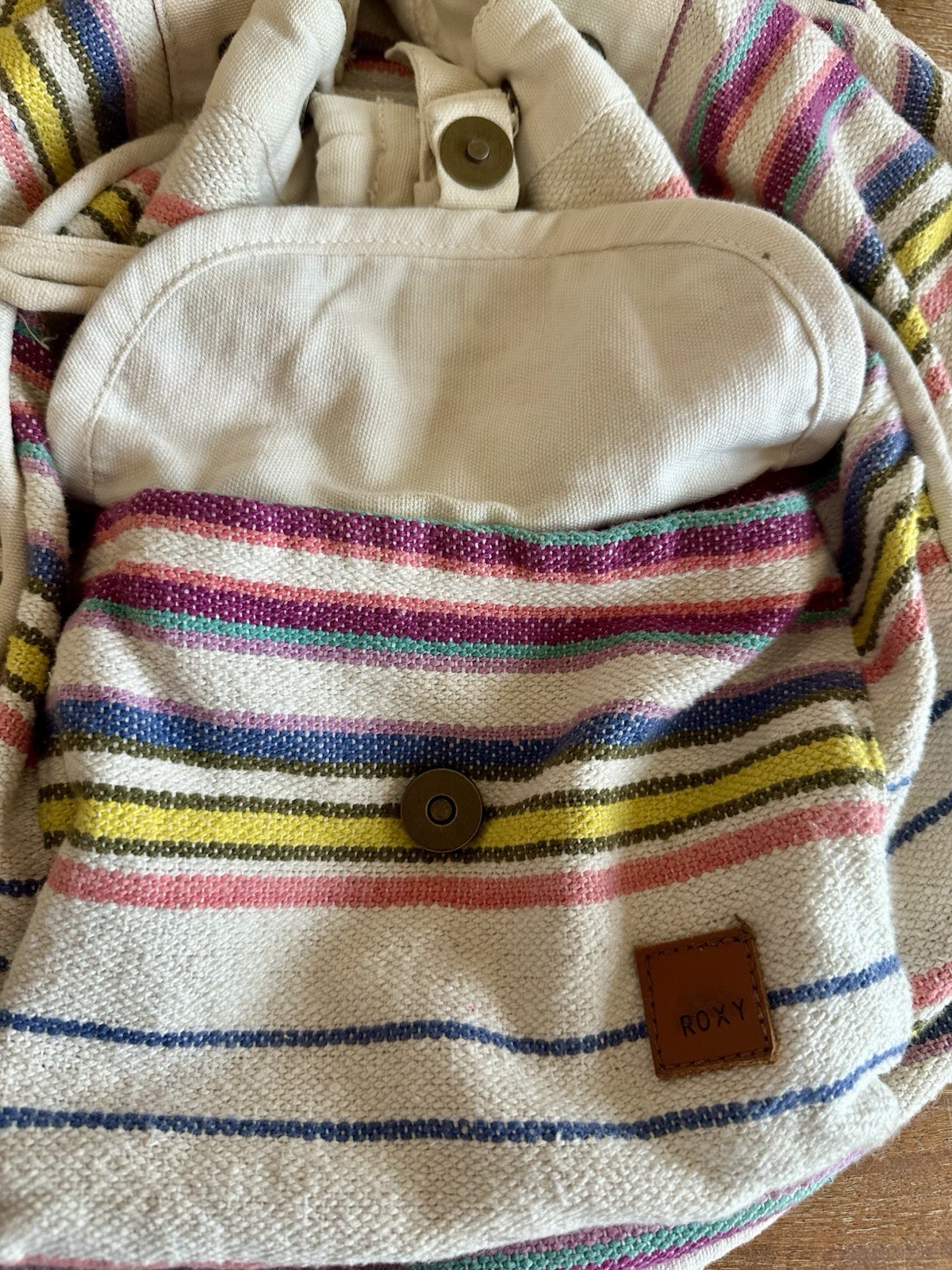 Roxy Surf Woven Multicolor Drawstring Backpack Ve… - image 6