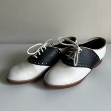 Vintage 1980s Speed Limits Saddle Shoes Oxfords Black White Size 6