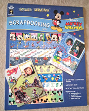 VTG Paper Pizazz Scrapbooking Mickey Friends, 12 Papers 8.5 x 11, NEW
