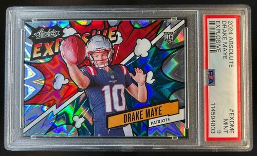 2024 Absolute Drake Maye Explosive SP Rookie RC #EX-DME Patriots PSA 9
