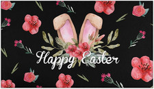 Happy Easter Door Mat, Welcome Easter Doormat, Easter Decor Non Slip Bunny Egg R