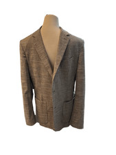 Banana Republic Slimfit Gray Plaif Summer Weight Blazer Sz 44R