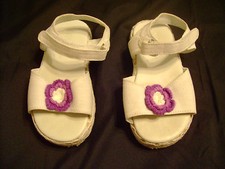 Gymboree Colorful Paradise Girls Sandals White Purple Flower Sz 8 Easter RARE