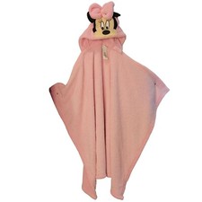 Disney Kids Pink Minnie Mouse Hooded Bath Towel OSFM