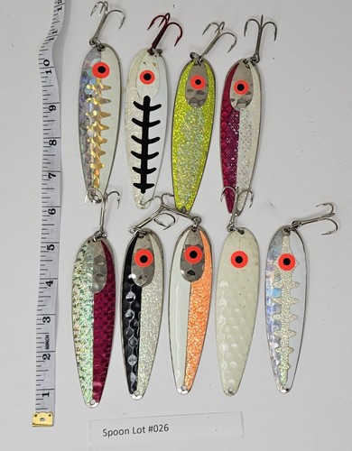 Spoon Lot #026 JEFF's TACKLE Pro King salmon trolling mag size glow 4 3/4" x 9