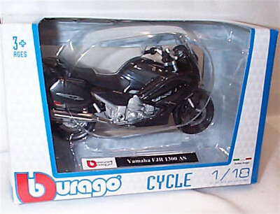 Yamaha FJR 1300 AS dunkelgrau & schwarz Motorrad Maßstab 1:18 Burago Neu im Karton