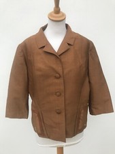 Fernande Desgrange Paris Mid Brown Box Jacket | M L | Vintage 50s French Couture