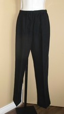 Ladies VTG 1970s Black Polyester Elastic Waist Wide Leg Dress Pants Sz M/L NOS