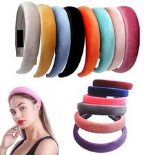 Velvet Padded Aliceband Zac's Alter Retro Vintage Headband Hair Wide Women Girl
