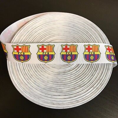1" FCB Barcelona Grosgrain Ribbon by the Yard (USA SELLER!) eBay
