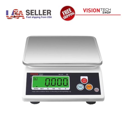 VisionTechShop 0.1g Food Premium Kitchen Scale VK-2D, Stainless Steel Plate