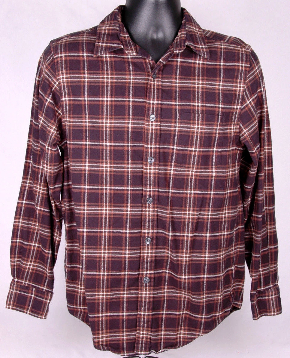 L.L. Bean Flannel Shirt-S-Black Brown Plaid-Button Long Sleeve-Outdoor Casual
Opens in a new window