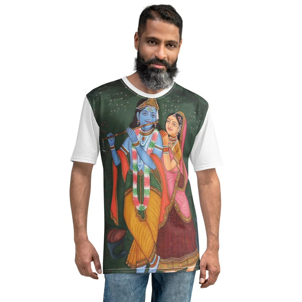 Men s T shirt Radha Krishna Print Valentine day gift