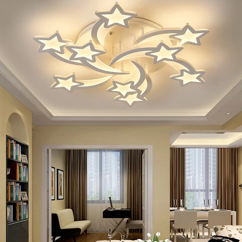 HOMEGARDENHARMONY Modern Star Light LED Ceiling Lights Chandelier Living Room Kids Bedroom Decors
