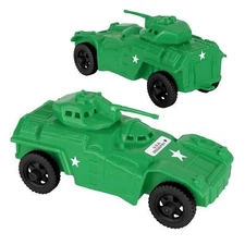 TimMee Processed Plastic Modern Armored Cars Tim Mee Army Men Green Vehicles USA