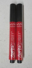 2 tube lot NYX SUPER CLIQUEY MATTE LIPSTICK SCLS08 IN THE RED sealed