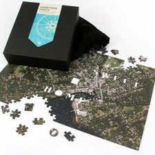 "My Hometown" Personalized Wooden Jigsaw Puzzle Aerial Photography