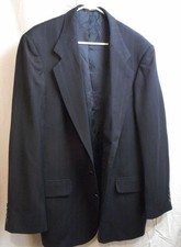 Oscar dela Renta 42R Blue Pin Striped Blazer 2 Button Jacket