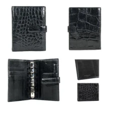 RENOMA PARIS Pocket Planner Cover Embossed Crocodile Calfskin Leather A7
