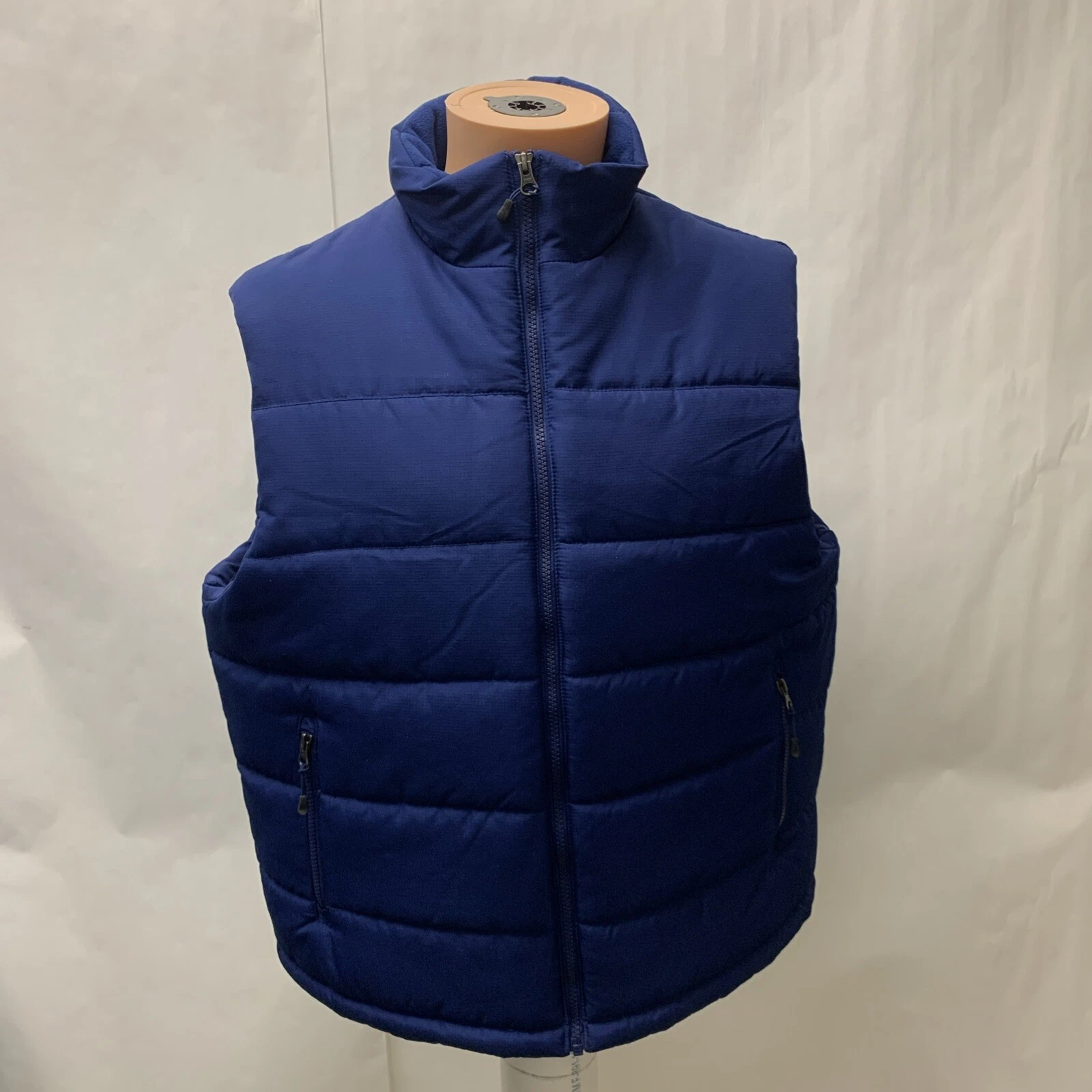 Outdoor Life Mens large Navy Blue Puffer Vest Zip