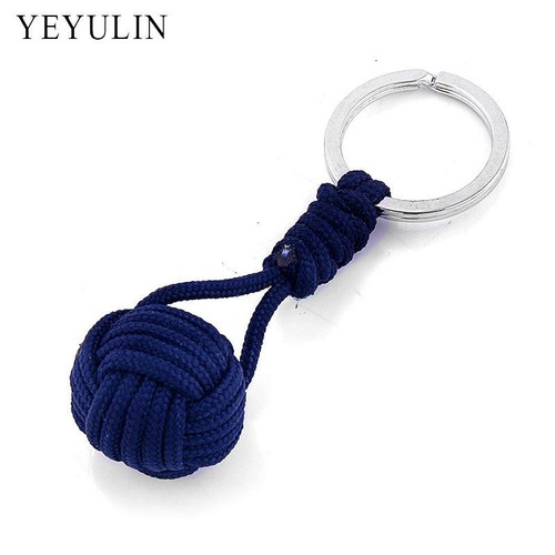 Polyester Braid Rope Ball Keychains Multicolor Lanyard Outdoor Camping Keychain - Picture 23 of 24
